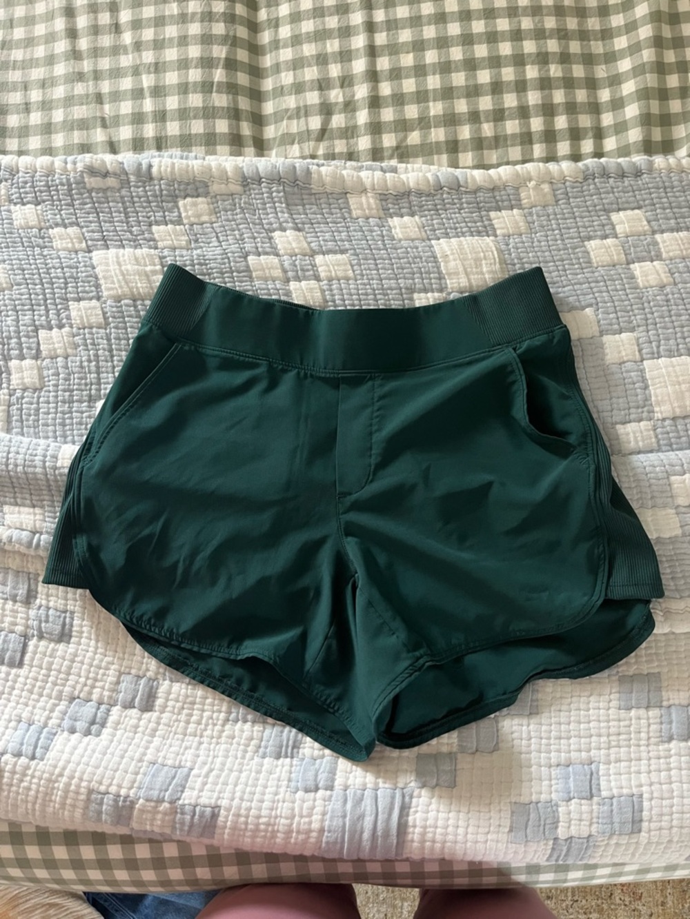 Women’s High-Waist Dark Green Active Shorts